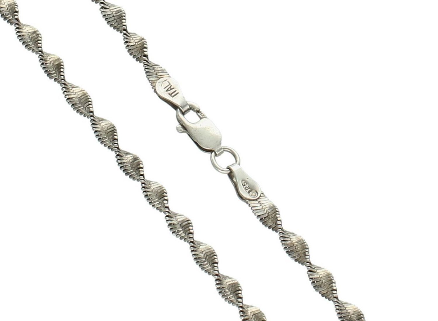 Stylowy łańcuszek damski ze srebra 925, skręcony o szerokości 3,5 mm, oksydowany, długość 44 cm. Zapięcie na karabińczyk, elegancki i ponadczasowy dodatek.1.jpg